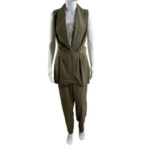 All That Jazz Vintage Womens Top/Jacket Pant Suit size 9/10 Minimalist